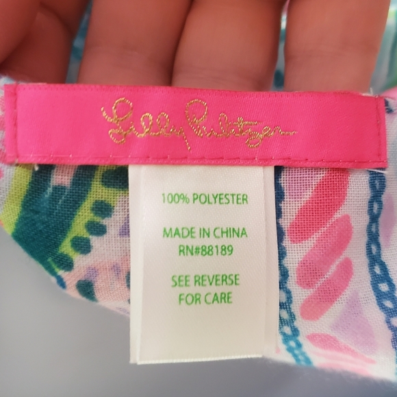 Lilly Pulitzer Seaspray Resort Wrap Sway this Way Resort Bali Blue Sarong Scarf - Picture 6 of 6